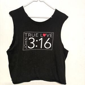 Cut Off Crop Top Tank JOHN 3:16 SZ M black